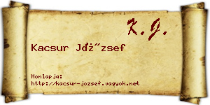 Kacsur József névjegykártya